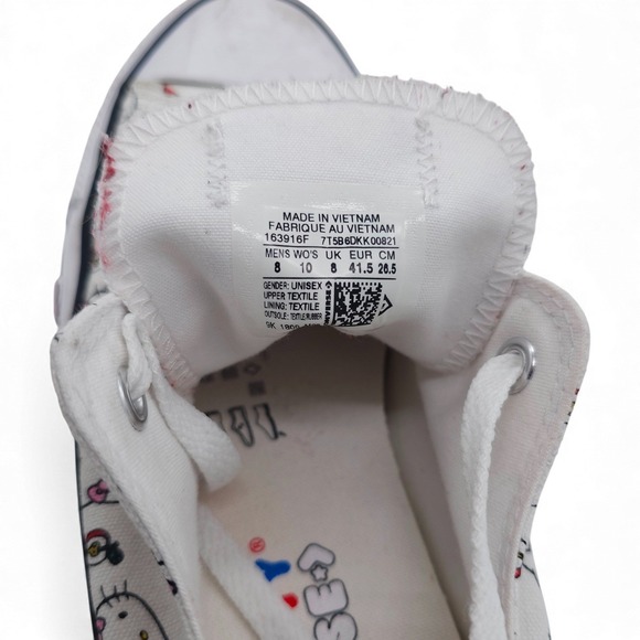 Converse Chuck Taylor All Star Low Top Hello Kitty White Sneakers Womens Size 10 - Picture 7 of 9
